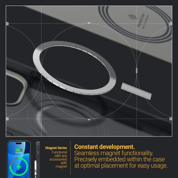 61d0-IXDqmL._AC_SL1200_ iPhone 14 Pro Max NanoPop Mag Dual tone Liquid Silicone Case by Caseology Magsafe Enabled - Black Sesame - ACS04867 - Image 2