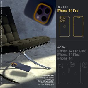 iPhone 14 Pro NanoPop Mag Dual tone Liquid Silicone Case by Caseology Magsafe Enabled - Blueberry Navy - ACS05013 - Image 7