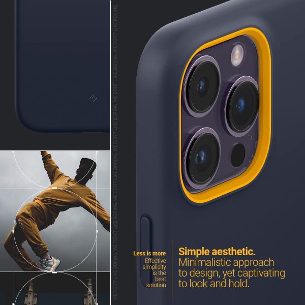 61fh5ehWdHL._AC_SL1200_ iPhone 14 Pro NanoPop Mag Dual tone Liquid Silicone Case by Caseology Magsafe Enabled - Blueberry Navy - ACS05013 - Image 2