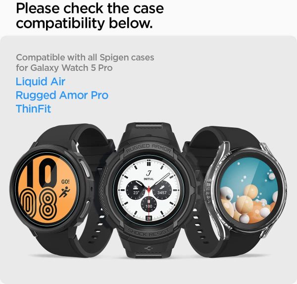 Galaxy Watch 5 Pro Glass Protector EZ Fit by Spigen - AGL05346 - Clear - 2 PACK - Image 2