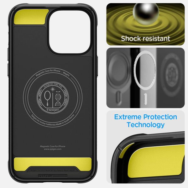 Apple iPhone 14 Pro Rugged Armor with Magsafe Compatible Case by Spigen - ACS04956 - Matte Black - Image 2
