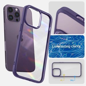 Apple iPhone 14 Pro Max Ultra Hybrid TPU + PC Case by Spigen - ACS05574 - Deep Purple - Image 6