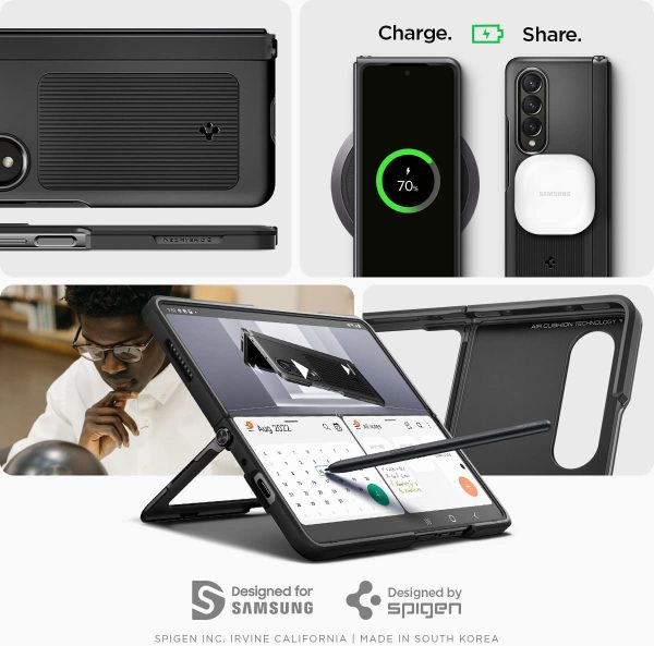 Galaxy Z Fold 4 Neo Hybrid S Kickstand Case by Spigen - ACS05106 - Matte Black - Image 6