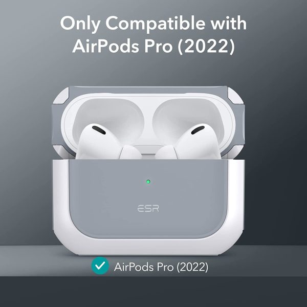 61rQgZ0GJyL._AC_SL1500_ AirPods Pro 2 (2022) Orbit Hybrid Case by ESR Magsafe Ready -  White - Image 3