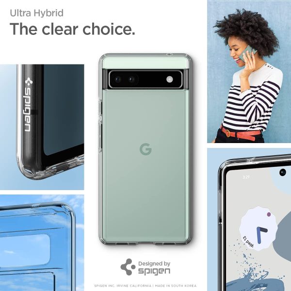 Google Pixel 6a Ultra Hybrid TPU + PC Case by Spigen - ACS04477 - Crystal Clear - Image 5