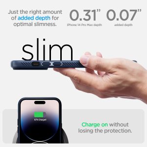 Apple iPhone 14 Pro Max Liquid Air Case by Spigen - ACS04814 - Navy Blue - Image 3