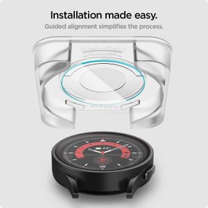 Galaxy Watch 5 Pro Glass Protector EZ Fit by Spigen - AGL05346 - Clear - 2 PACK - Image 5