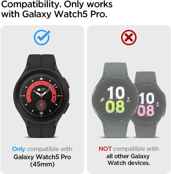 Galaxy Watch 5 Pro Glass Protector EZ Fit by Spigen - AGL05346 - Clear - 2 PACK - Image 6