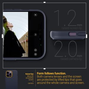iPhone 14 Pro NanoPop Mag Dual tone Liquid Silicone Case by Caseology Magsafe Enabled - Blueberry Navy - ACS05013 - Image 5