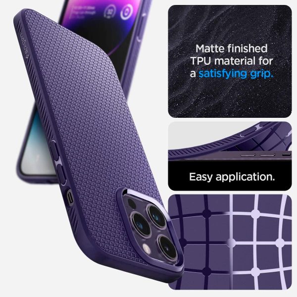 7175mwGZwBL._AC_SL1200_ Apple iPhone 14 Pro Liquid Air Case by Spigen - ACS05578 - Deep Purple - Image 6