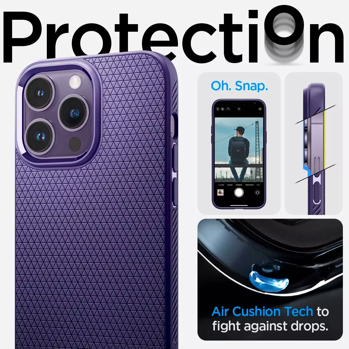 Spigen Liquid Air Back Cover Case Compatible with iPhone 14 Pro (TPU | Deep  Purple)