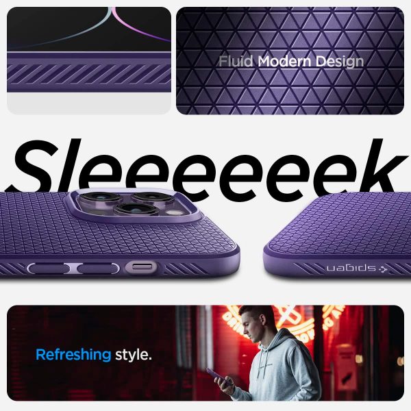 71JFes45YbL._AC_SL1200_ Apple iPhone 14 Pro Liquid Air Case by Spigen - ACS05578 - Deep Purple - Image 4