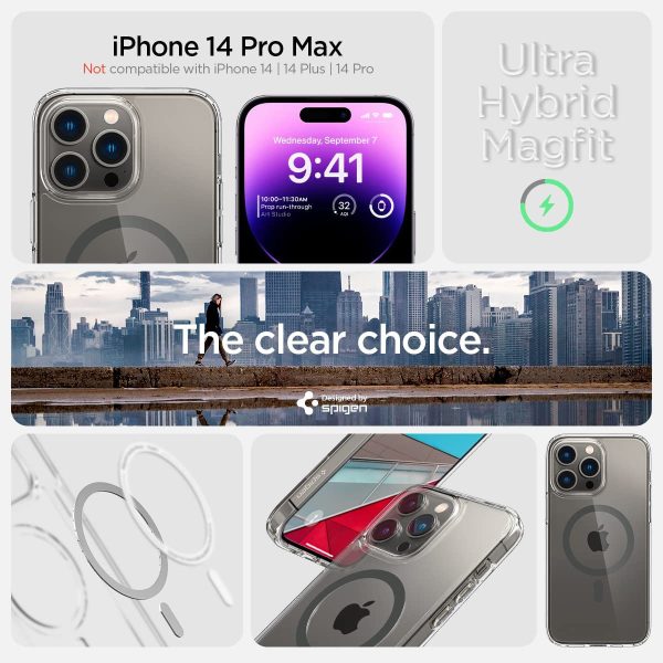 Apple iPhone 14 Pro Max Ultra Hybrid MagFit MagSafe Enabled Case by Spigen - ACS04826 - Graphite - Image 5