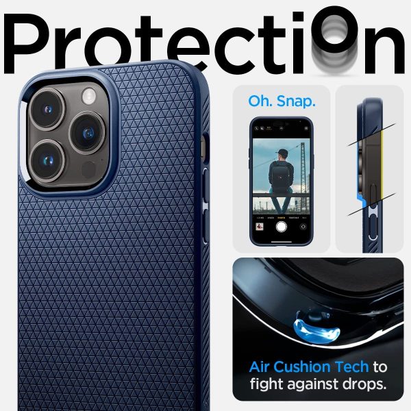 Apple iPhone 14 Pro Max Liquid Air Case by Spigen - ACS04814 - Navy Blue - Image 6