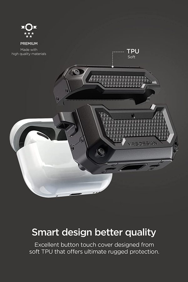 AirPods Pro 2022 Terra Guard Fit Case by VRS Design - Matte Black - Image 3