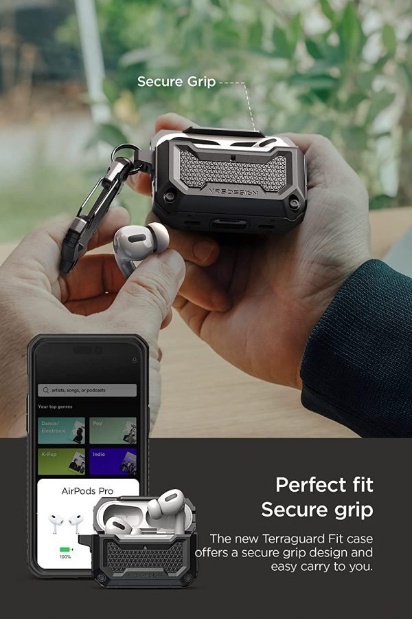 AirPods Pro 2022 Terra Guard Fit Case by VRS Design - Matte Black - Image 4