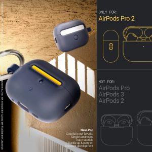 Airpods Pro 2022 NanoPop Dual tone Liquid Silicone Case by Caseology - Blueberry Navy - ACS05426 - Image 6