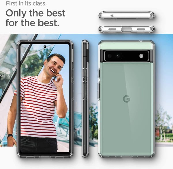 Google Pixel 6a Ultra Hybrid TPU + PC Case by Spigen - ACS04477 - Crystal Clear - Image 8