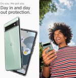 Google Pixel 6a Ultra Hybrid TPU + PC Case by Spigen - ACS04477 - Crystal Clear - Image 6