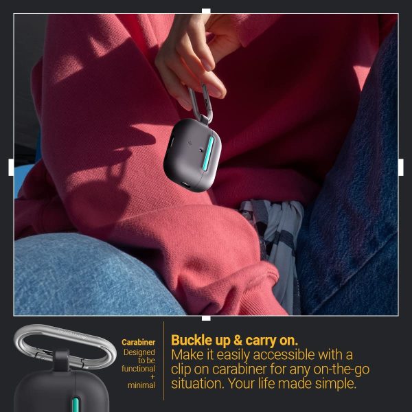 Airpods Pro 2022 NanoPop Dual tone Liquid Silicone Case by Caseology - Prune Charcoal - ACS05427 - Image 6