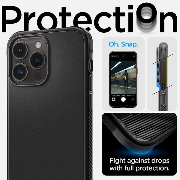Apple iPhone 14 Pro Rugged Armor with Magsafe Compatible Case by Spigen - ACS04956 - Matte Black - Image 4