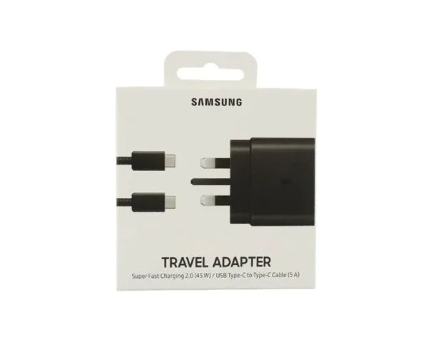 45W Charger Samsung with Power Delivery 3.0 PPS Tech for Samsung S22 Series, S21 Series & Note 20 Series - UK Plug with 1 USB C to USB C Cable - Black - OP - Image 4