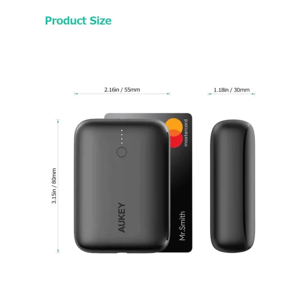 Aukey 20W USB C PD & USB QC3.0 10000mAH Mini Power Bank PB-N83s - Image 9