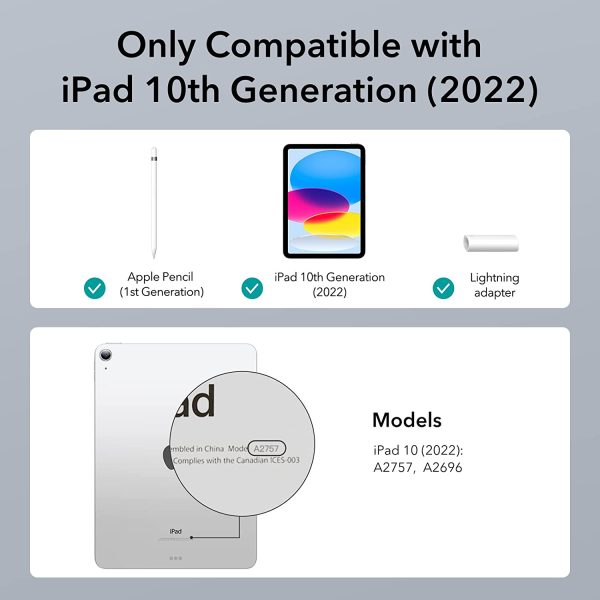 iPad 10.9 10th Gen 2022 Rebound Pencil Case with Built-in Pencil Holder, Flexible Back Cover, Trifold Stand, Auto Sleep/Wake - Black - BIS - Image 2