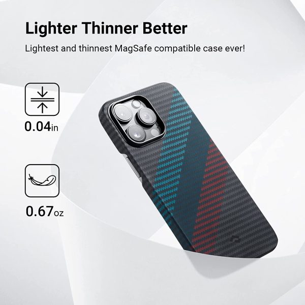 iPhone 14 Pro MagEZ Case 3 MagSafe Compatible Carbon Fiber Magnetic Case by PITAKA - Movement 1500D - Image 2
