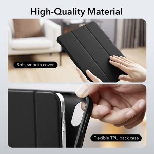 iPad 10.9 10th Gen 2022 Rebound Pencil Case with Built-in Pencil Holder, Flexible Back Cover, Trifold Stand, Auto Sleep/Wake - Silver Gray - BIS - Image 3