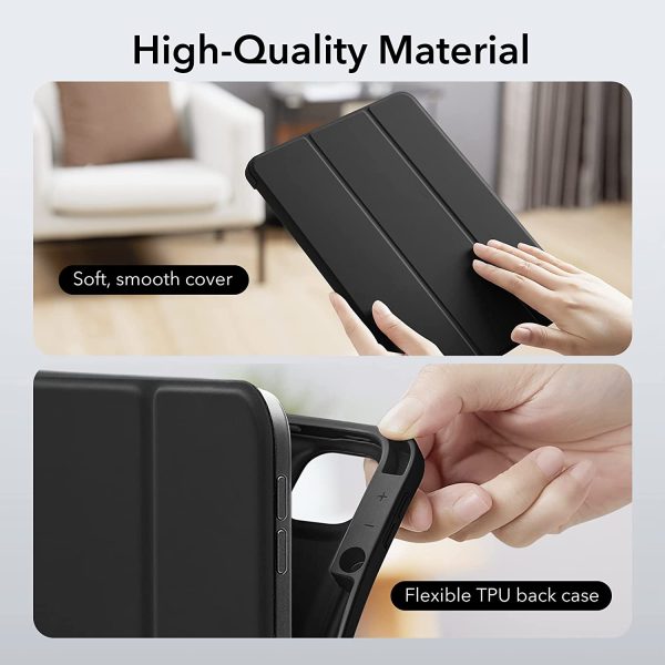 iPad Pro 12.9 2022 / 2021 Rebound Pencil Case Convenient Pencil Holder & Soft Flexible TPU Back Cover - Black - Image 2