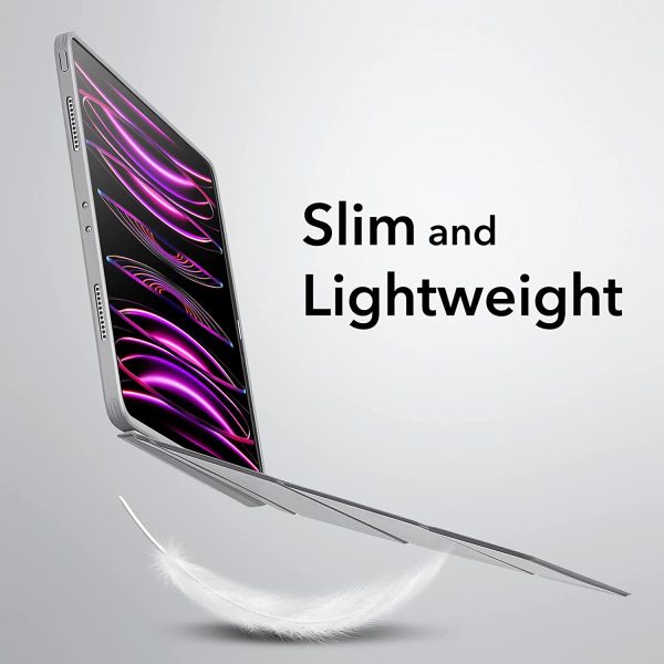iPad Pro 12.9" 2022 / 2021 Ascend Hybrid Case Detachable Magnetic Cover, Tough Back Case, Slim and Light - Silver Gray - Image 2