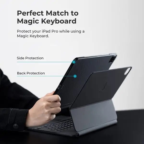 iPad Pro 11" 2022 / 2021 Aramid Fiber Case MagEZ Case 2, Magic Keyboard Compatible Case Works with MagEZ Stand & MagEZ Folio - Black / Grey Twill - Image 2