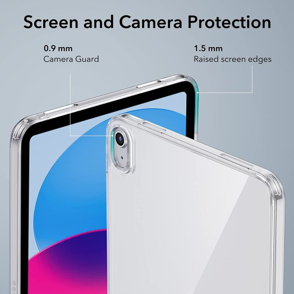 iPad 10.9 10th Gen 2022 Classic Hybrid Back Case  Hard Acrylic Back, Air-Guard Corners & Flexible Frame - Crystal Clear - Image 2