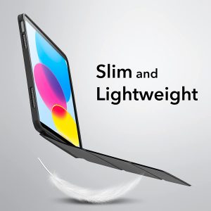 iPad 10.9 10th Gen 2022 Ascend Hybrid Trifold Case Detachable Magnetic Cover, Tough Back Case, Slim and Light - Silver Gray - Image 2