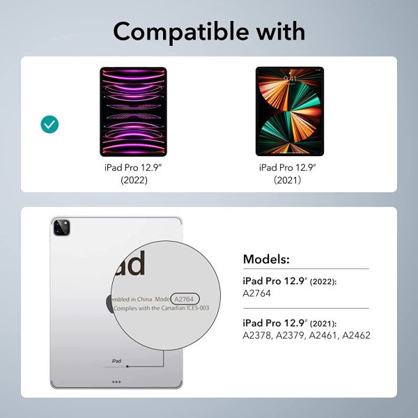 iPad Pro 12.9 2022 / 2021 Classic Hybrid Back Case Thin and Lightweight, Yellowing Resistant, Hard Back, Supports Pencil 2 - Crystal Clear - Image 2