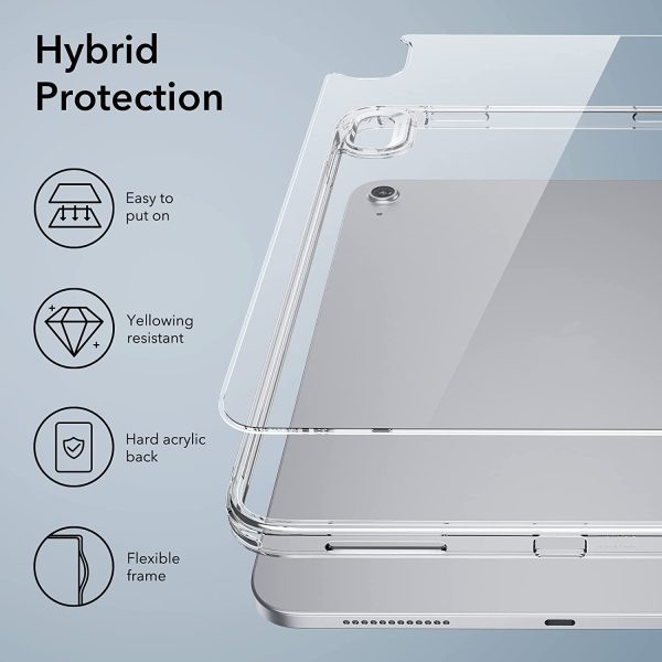 iPad 10.9 10th Gen 2022 Classic Hybrid Back Case  Hard Acrylic Back, Air-Guard Corners & Flexible Frame - Crystal Clear - Image 3