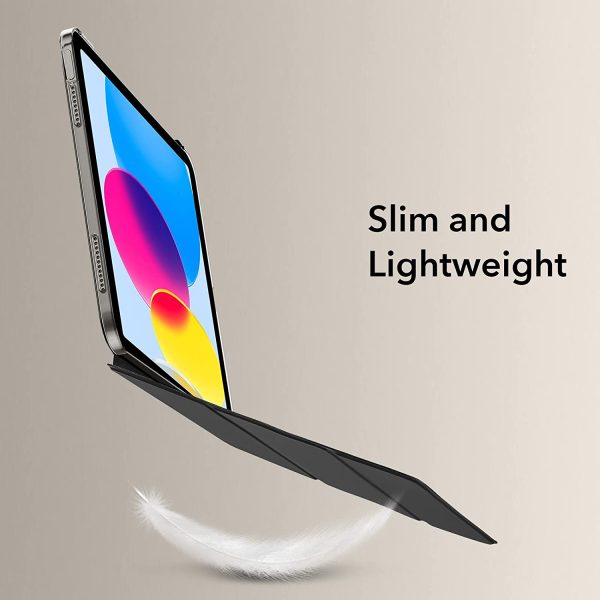 iPad 10.9 10th Gen 2022 Ascend Trifold Case Auto Sleep and Wake, Trifold Stand, Lightweight Hard Back Cover -  Black - BIS - Image 4