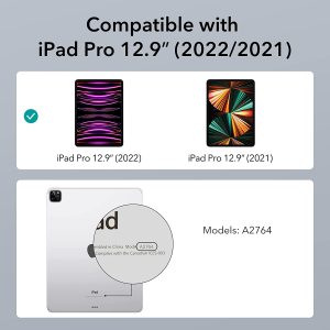 iPad Pro 12.9 2022 / 2021 Rebound Pencil Case Convenient Pencil Holder & Soft Flexible TPU Back Cover - Black - Image 3