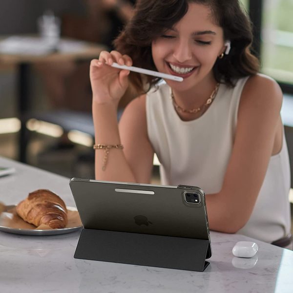 61piaYqVh4L._AC_SL1500_ iPad Pro 12.9" 2022 / 2021 Ascend Trifold Case Auto Sleep and Wake, Trifold Stand, Lightweight Hard Back Cover -  Silver Gray - Image 3