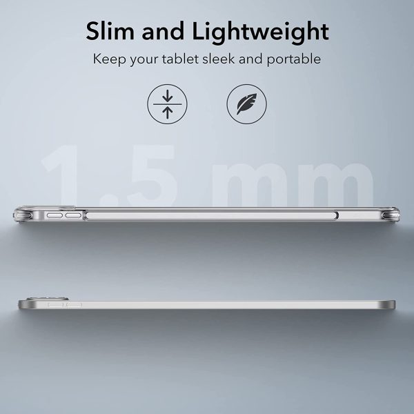 iPad Pro 12.9 2022 / 2021 Classic Hybrid Back Case Thin and Lightweight, Yellowing Resistant, Hard Back, Supports Pencil 2 - Crystal Clear - Image 8