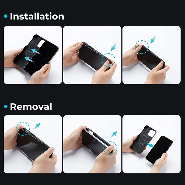 iPhone 14 Pro MagEZ Case 3 MagSafe Compatible Carbon Fiber Magnetic Case by PITAKA - Movement 1500D - Image 3