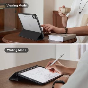 iPad 10.9 10th Gen 2022 Ascend Hybrid Trifold Case Detachable Magnetic Cover, Tough Back Case, Slim and Light - Silver Gray - Image 4