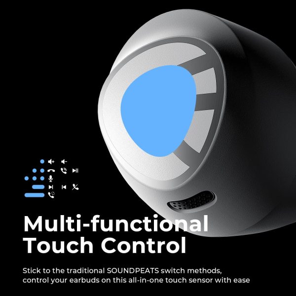 71EZUpu0juL._AC_SL1500_ SoundPEATS Free2 classic Wireless Earbuds Bluetooth V5.1 Headphones with 30Hrs Playtime in-Ear Wireless Earphones with Immersive Stereo Sound - White - BB - Image 5