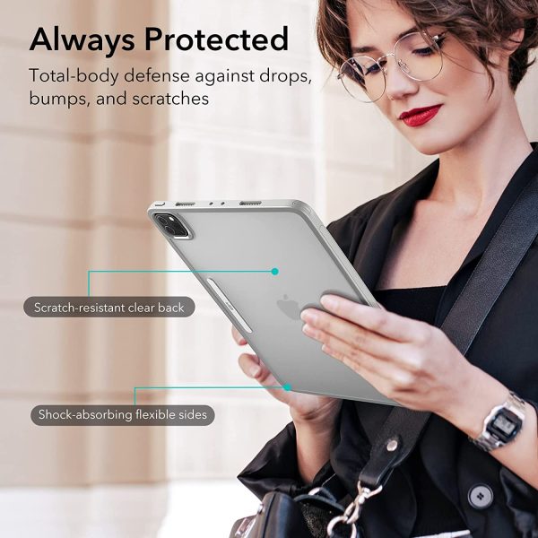 iPad Pro 12.9" 2022 / 2021 Ascend Hybrid Case Detachable Magnetic Cover, Tough Back Case, Slim and Light - Silver Gray - Image 3