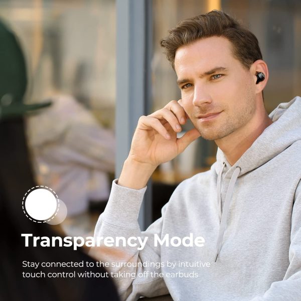 71K2fAhSfjL._AC_SL1500_ SoundPEATS Mini Pro HS Wireless Earbuds, Mini Pro HS with Hi-Res Audio and LDAC Tech, Hybrid Active Noise Cancelling Bluetooth 5.2 Earphones, 6 Mics and ENC for Clear Calls, 28 Hours of Playtime, 70ms Game Mode - Black - AMT - Image 6