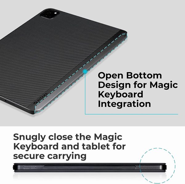 iPad Pro 11" 2022 / 2021 Aramid Fiber Case MagEZ Case 2, Magic Keyboard Compatible Case Works with MagEZ Stand & MagEZ Folio - Black / Grey Twill - Image 6