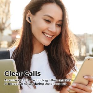 SoundPEATS Life Wireless Earbuds, Active Noise Cancelling Bluetooth 5.2 Headphones, Wireless Earphones with Dual Mic AI ENC for Clear Calls, Transparency Mode, 25 Hours of Playtime, Immersive Sound - Black - BB - Image 7
