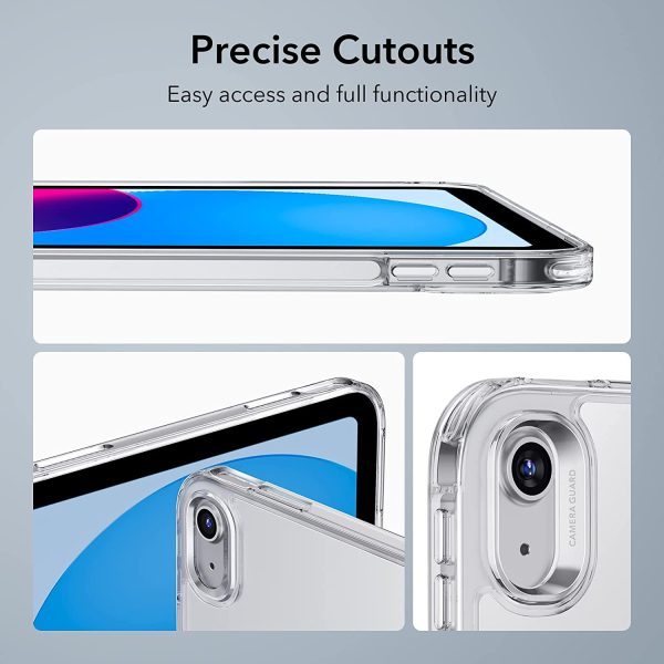 iPad 10.9 10th Gen 2022 Classic Hybrid Back Case  Hard Acrylic Back, Air-Guard Corners & Flexible Frame - Crystal Clear - Image 8