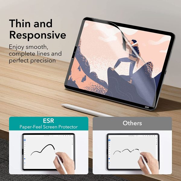 iPad Pro 11 2022 / 2021 / 2020 / 2018 & iPad Air 5 2022 / Air 4 2020 Paper Feel Magnetic Protector Detachable and Reusable Put Pencil to Paper, Thin and Responsive, Easy Application Tray, Scratch Protection, Draw Like on Paper by ESR - Image 2